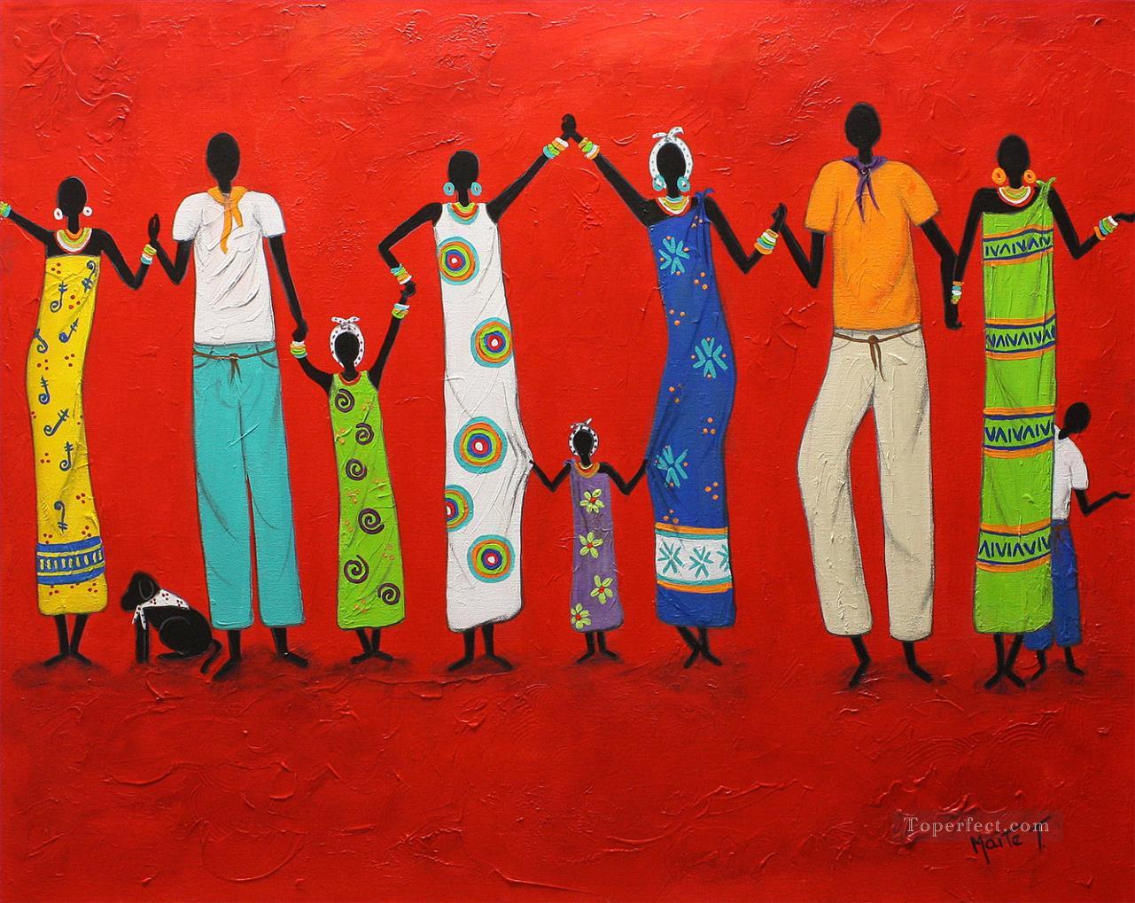 dancing in red texture African Oil Paintings